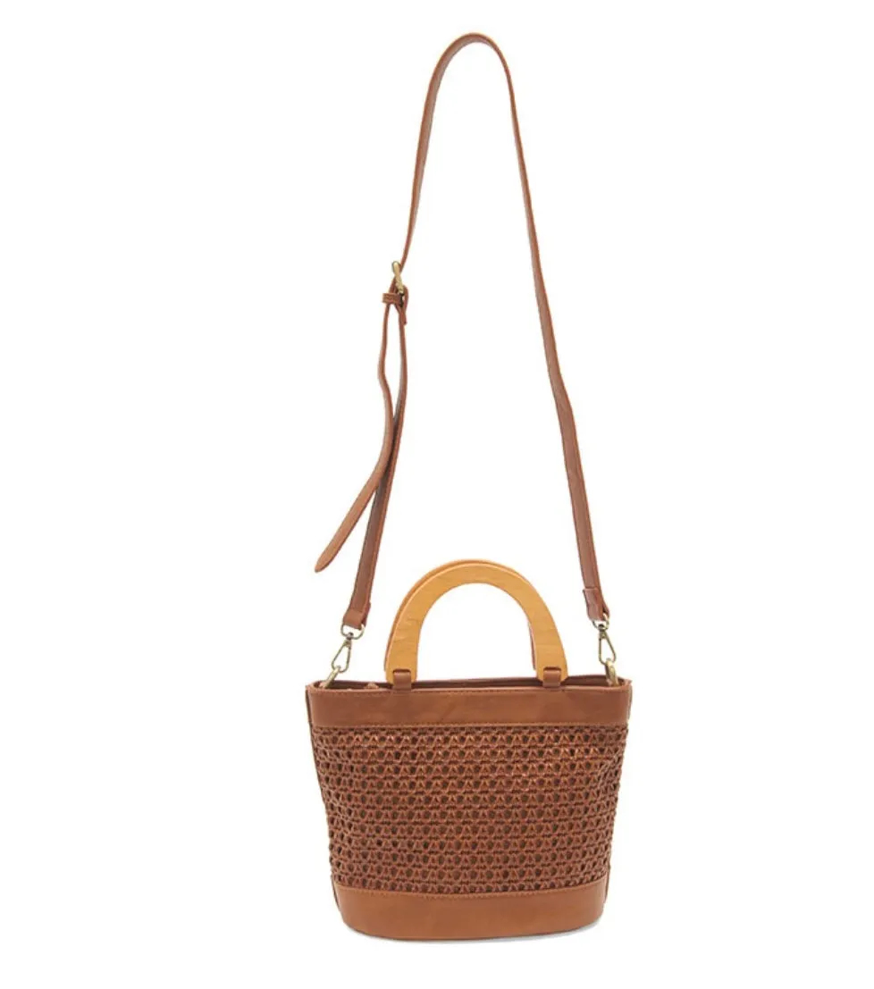 Winie Faux Cane Wood Handle Bag