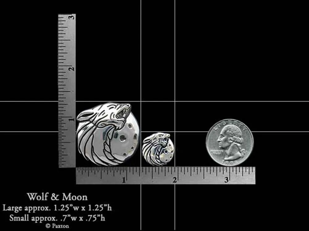Wolf Head Lapel Pin or Wolf Head Brooch Sterling Silver