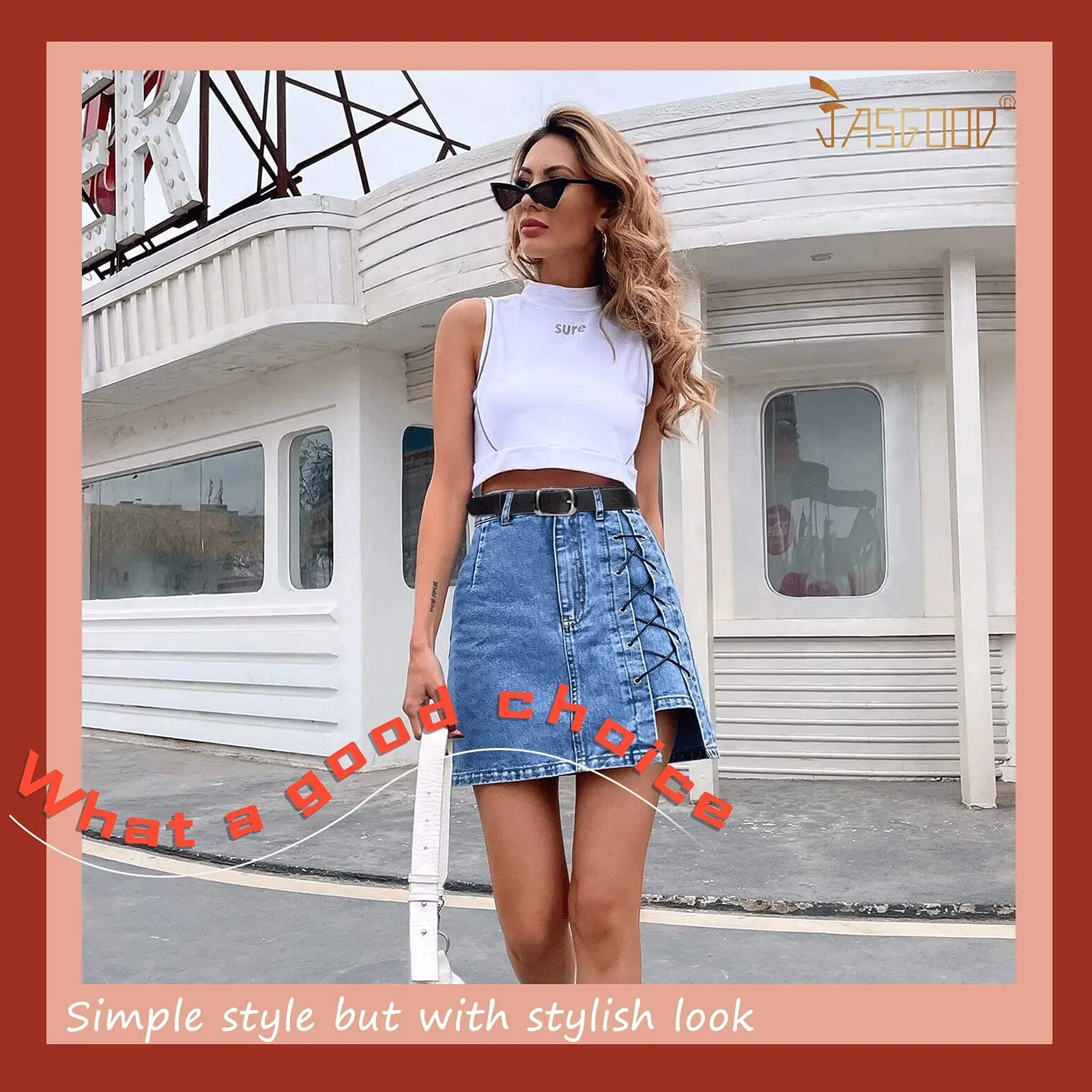 Women Black Leather Belt with Black Buckle,Ladies Classic Waist Belt for Jeans Pants Fashion Design (A-Black, Fit for Pants Size 33"-38")