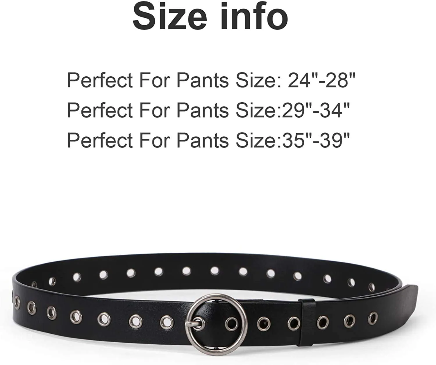 Women Casual Dress Belt Fashion Leather Belt with O Ring Buckle for Jeans Pants
