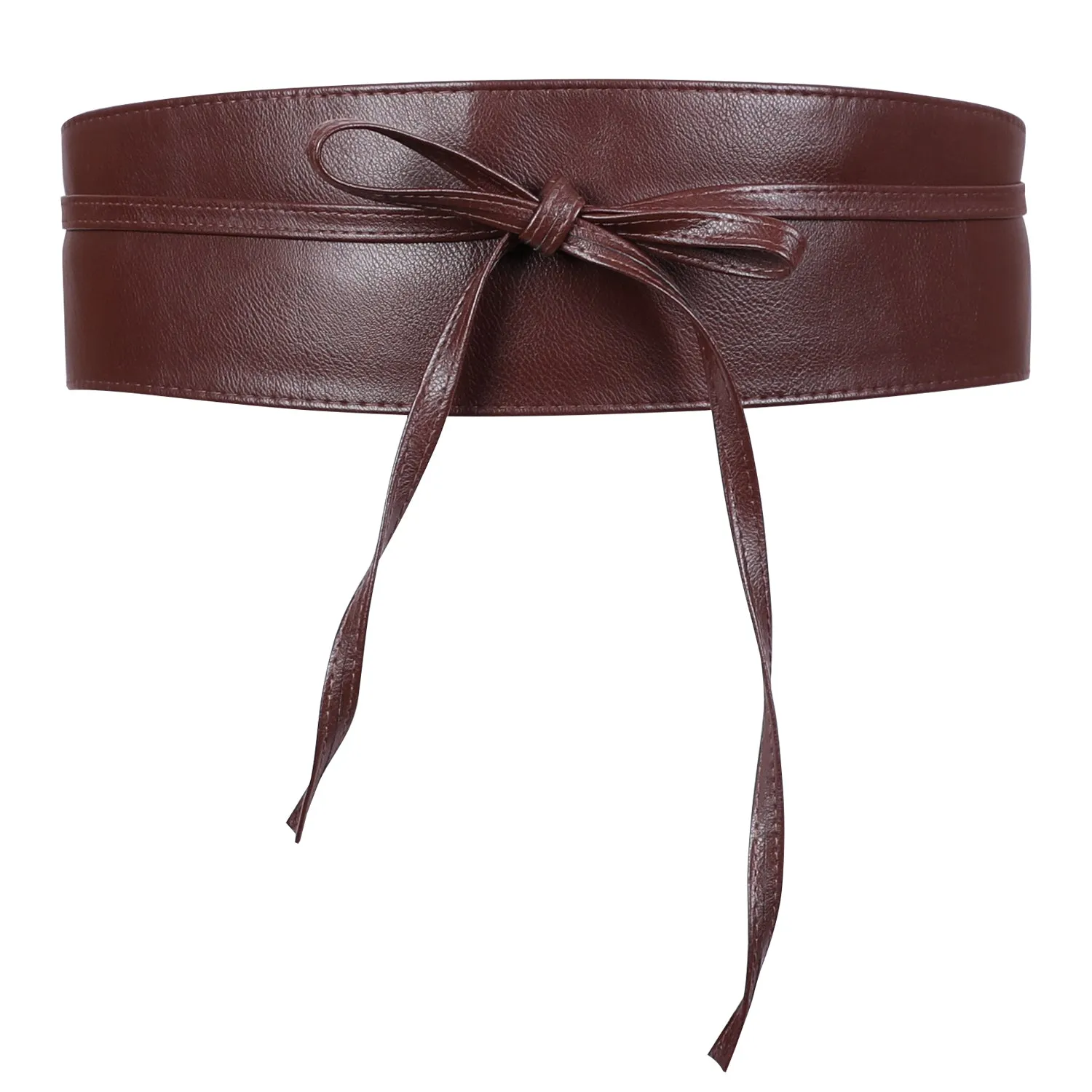 Women Halloween Faux Leather Obi Belt, JASGOOD Wide Self Tie Wrap Fashion Belt for Dress Halloween Costume