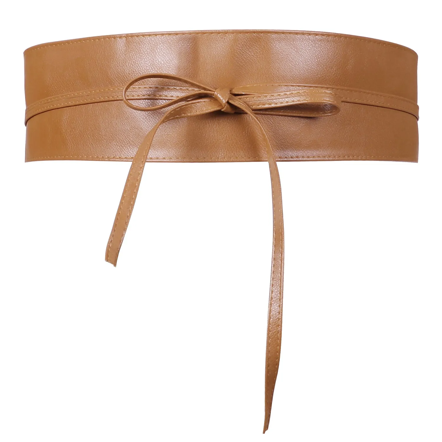 Women Halloween Faux Leather Obi Belt, JASGOOD Wide Self Tie Wrap Fashion Belt for Dress Halloween Costume