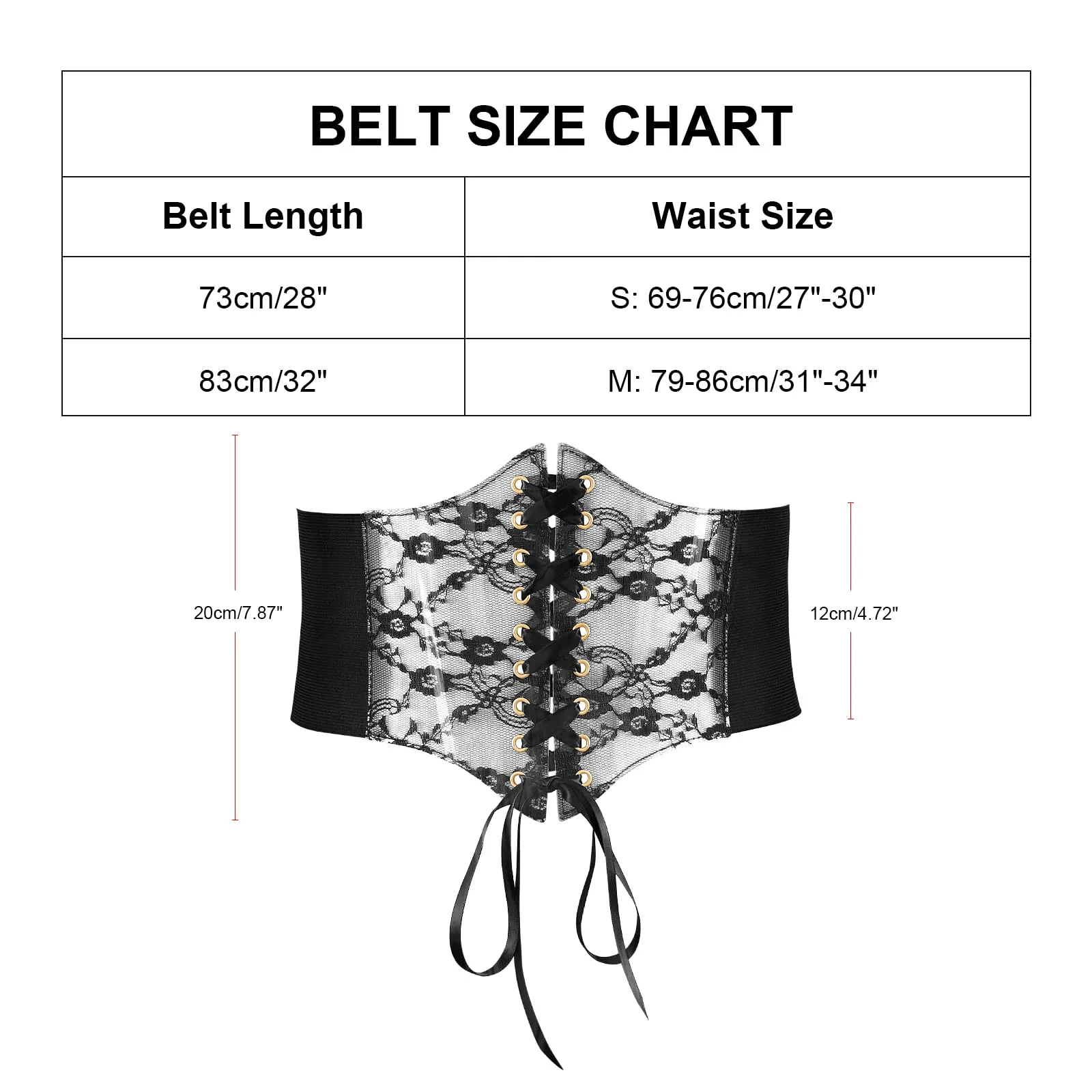 Women Lace-up Corset Waist Belt Transparent PVC Lace Crochet  Elastic Wide Belt for Dress