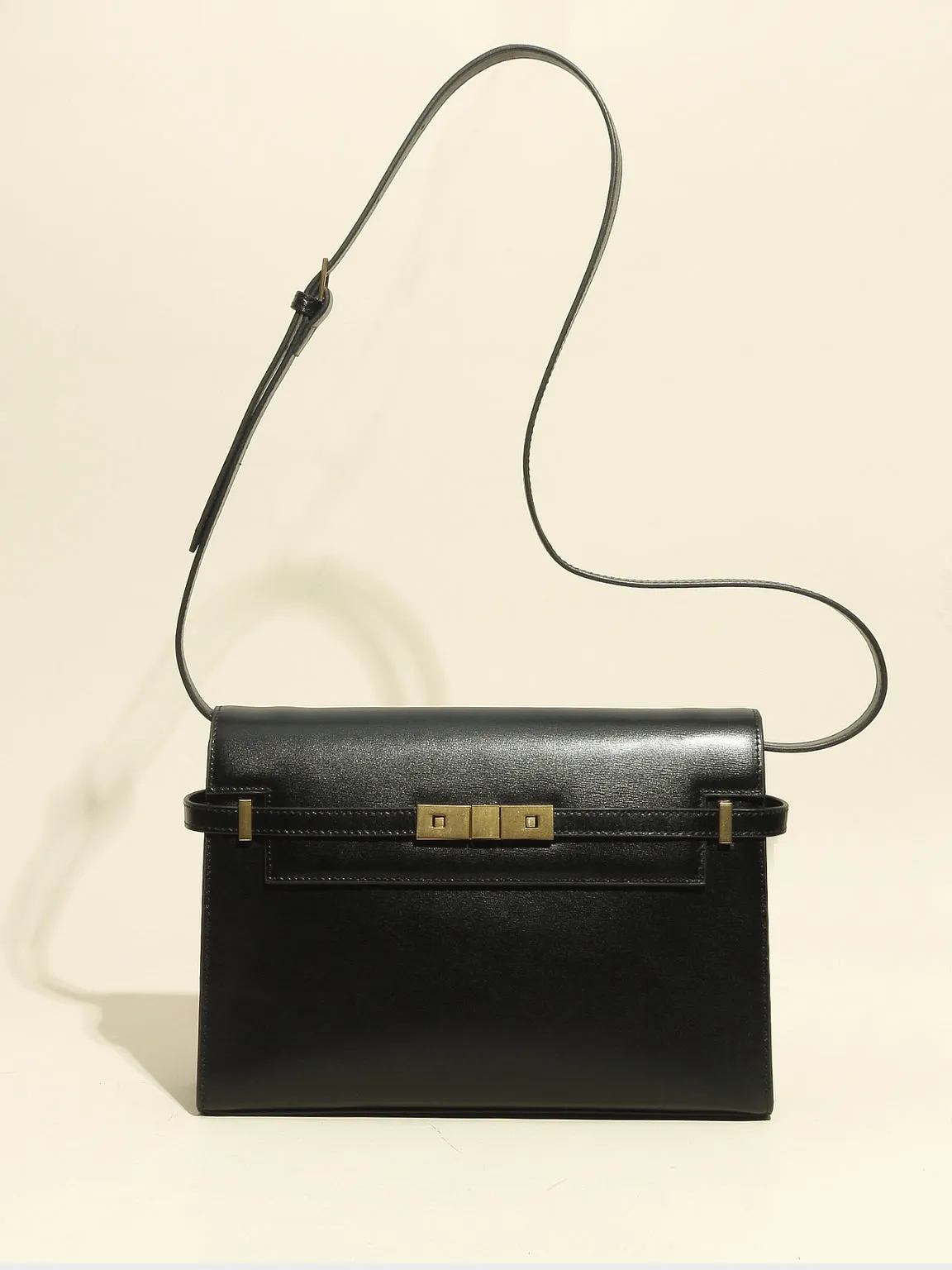 Women's Satchel Shoulder Bag Cross Body Handbag Gold Hardware Flap Top