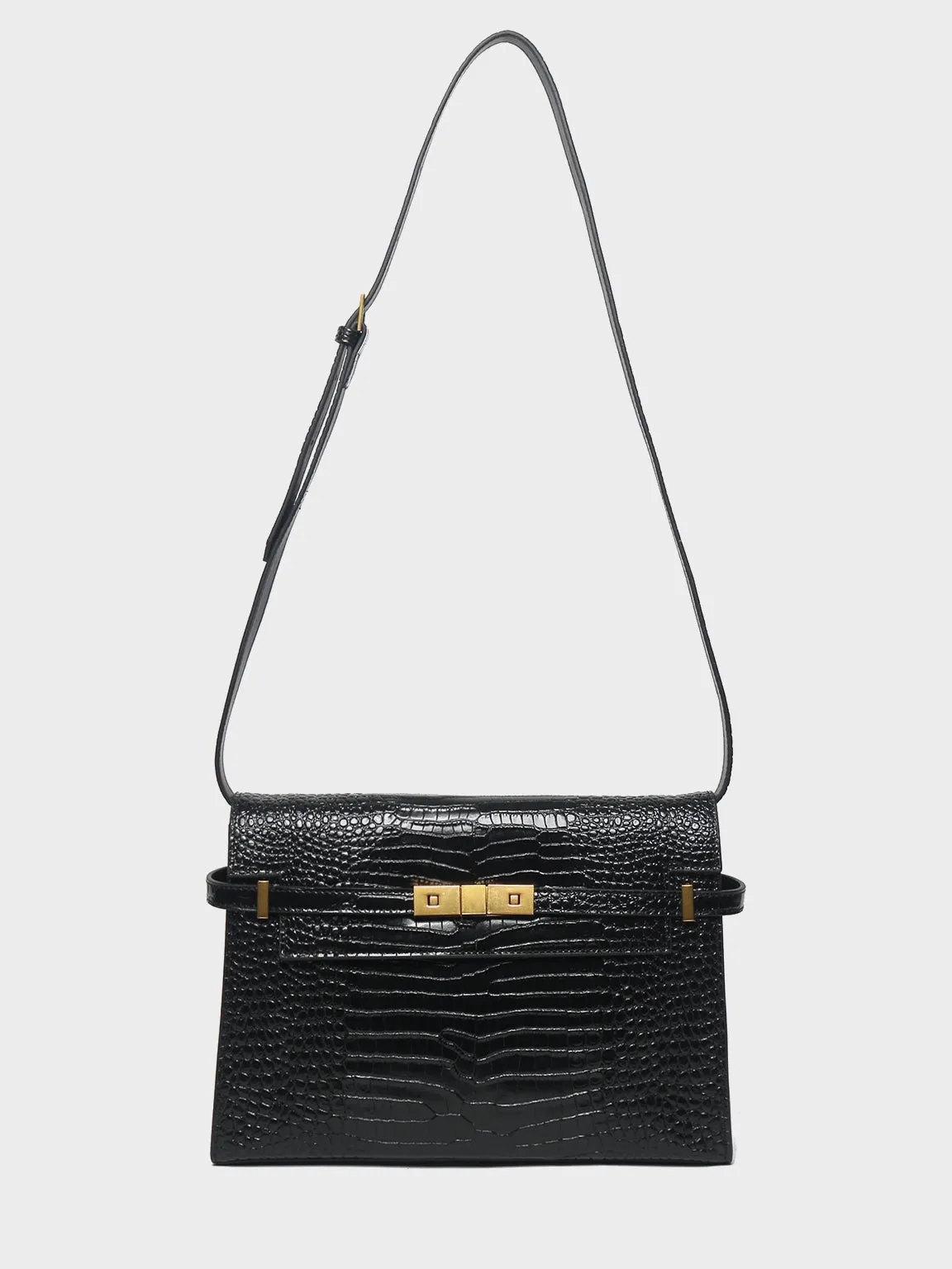 Women's Satchel Shoulder Bag Cross Body Handbag Gold Hardware Flap Top
