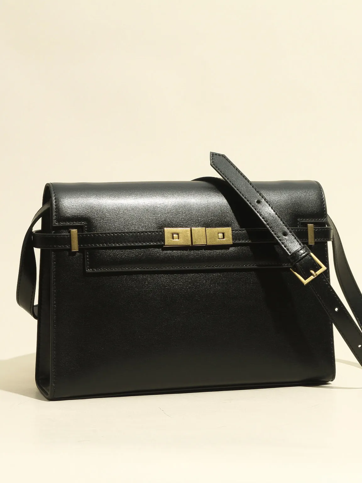 Women's Satchel Shoulder Bag Cross Body Handbag Gold Hardware Flap Top