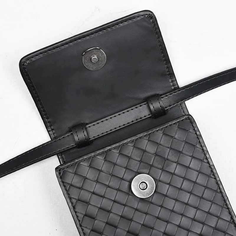 Woven Leather Crossbody Bag Small