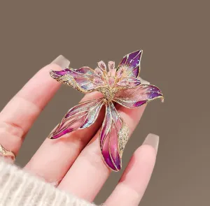 XSB134 - Crystal French iris brooch