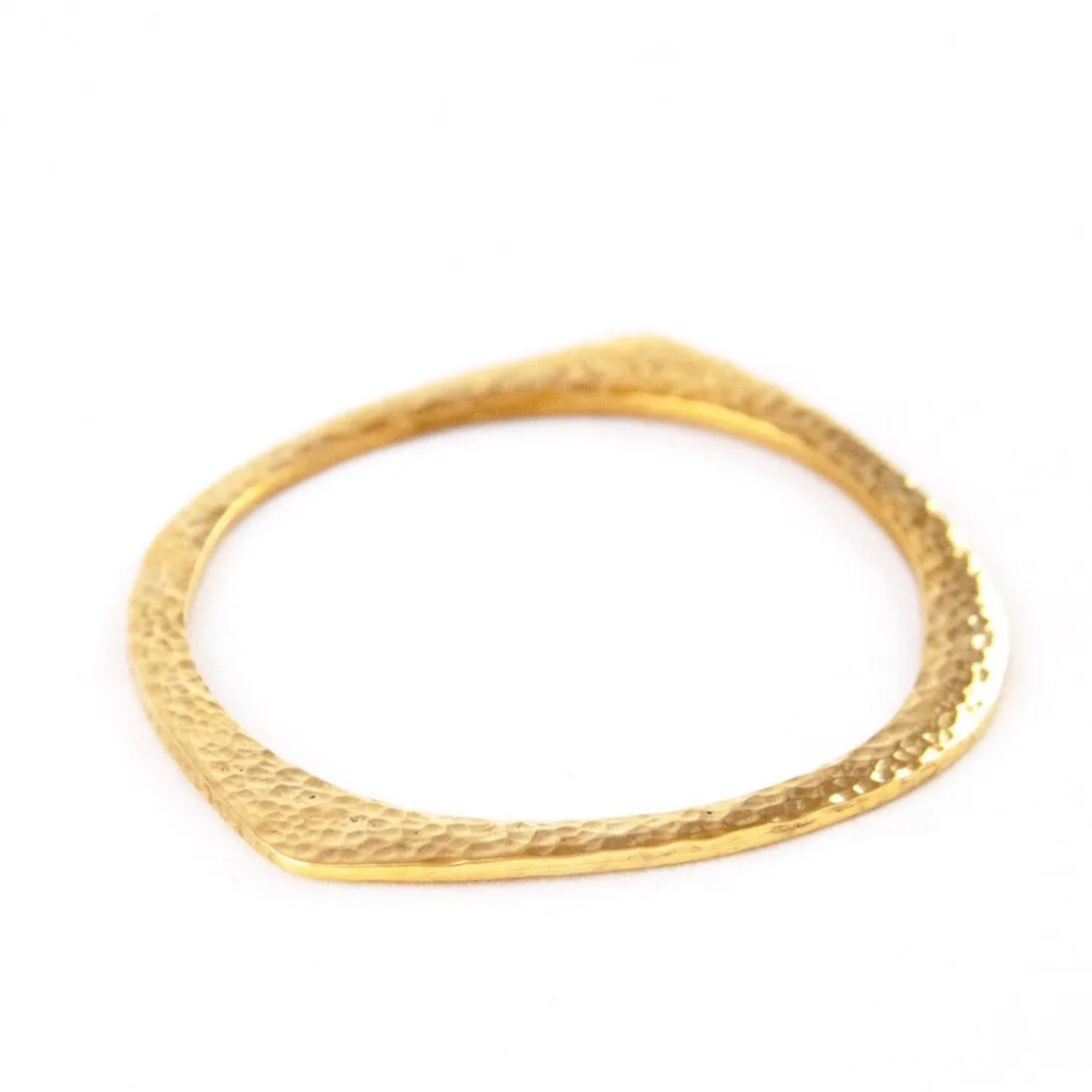 Ya-Oval Hammered Brass Bangle
