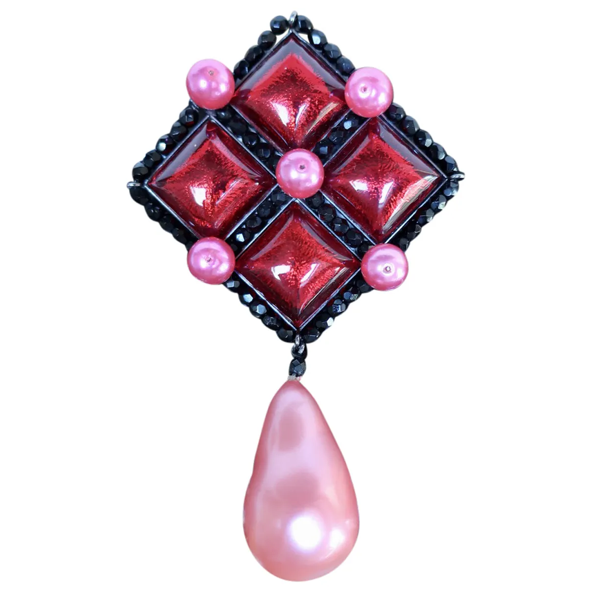 Yves Saint Laurent pink metal pins & brooches