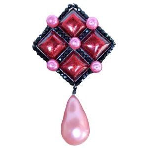 Yves Saint Laurent pink metal pins & brooches