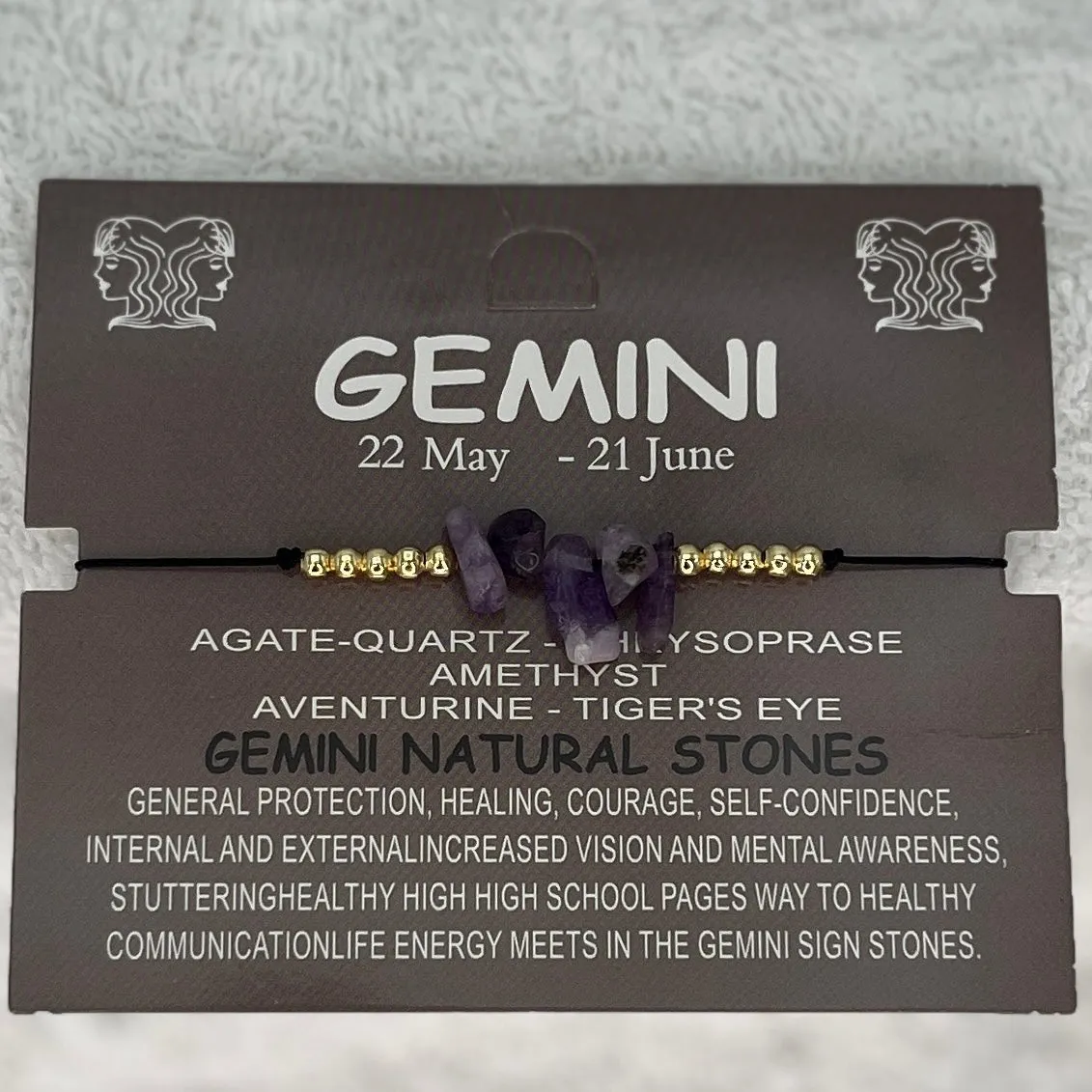 Zodiac Sign Natural Stone Bracelet Set – Radiant Elegance