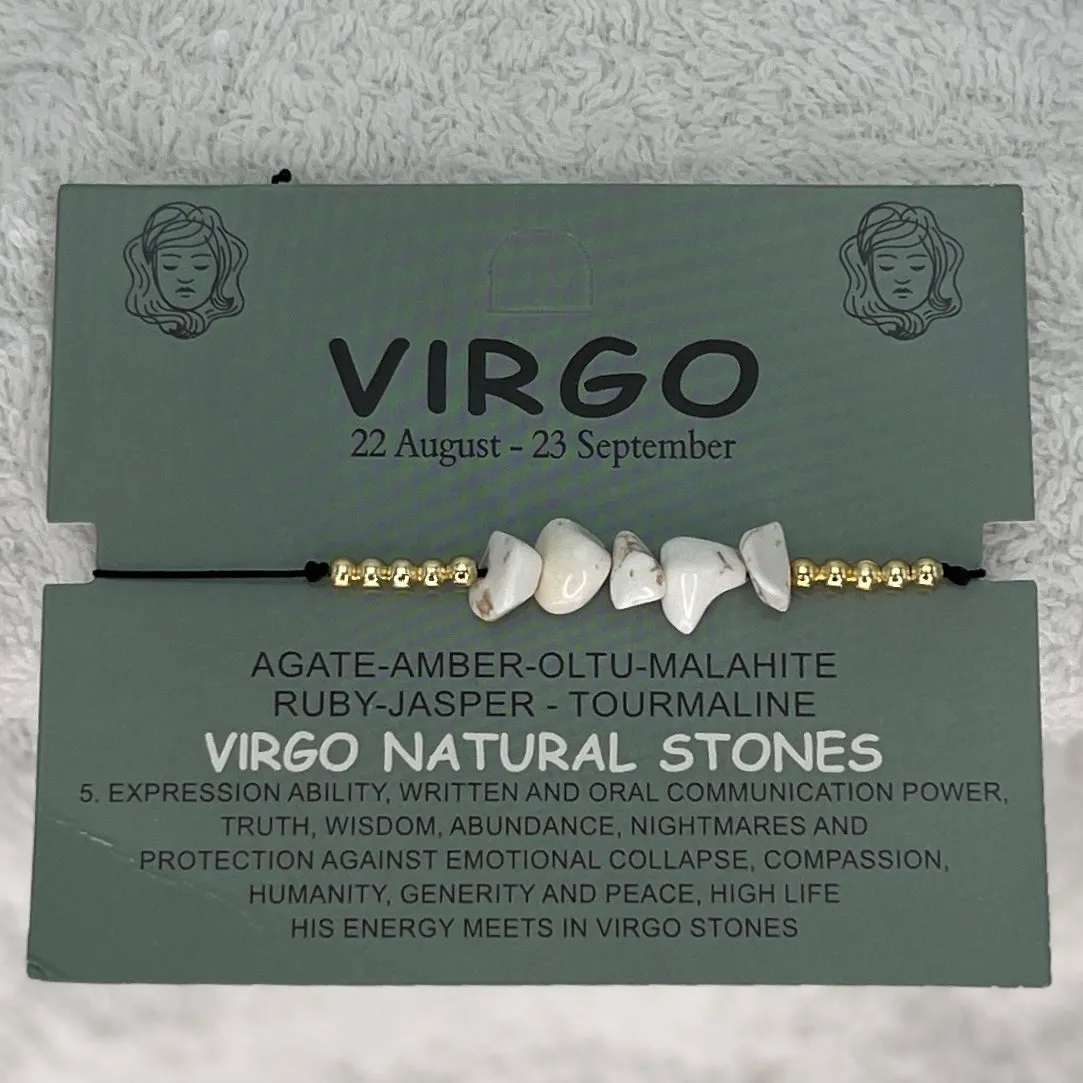 Zodiac Sign Natural Stone Bracelet Set – Radiant Elegance
