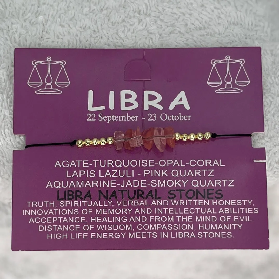 Zodiac Sign Natural Stone Bracelet Set – Radiant Elegance