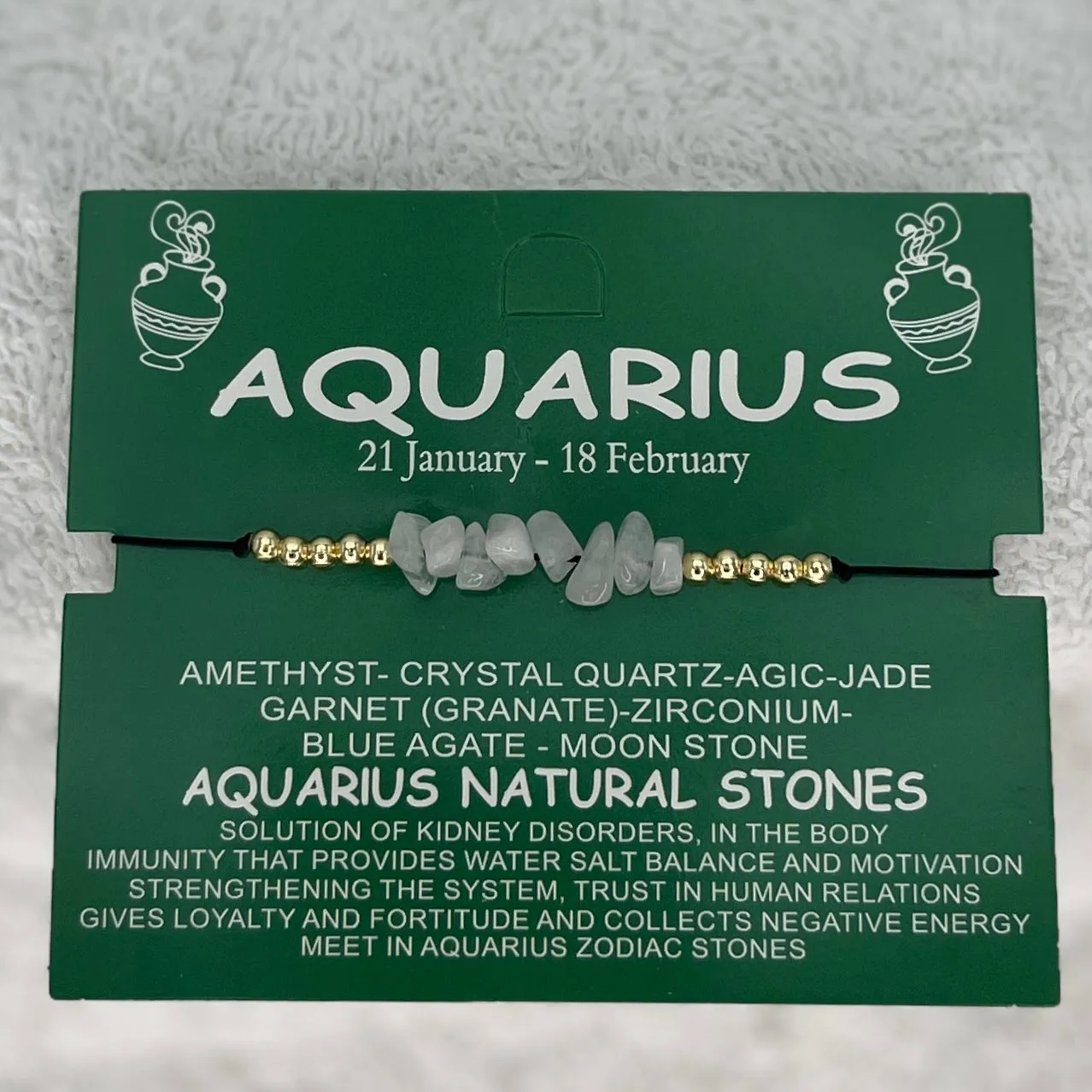 Zodiac Sign Natural Stone Bracelet Set – Radiant Elegance